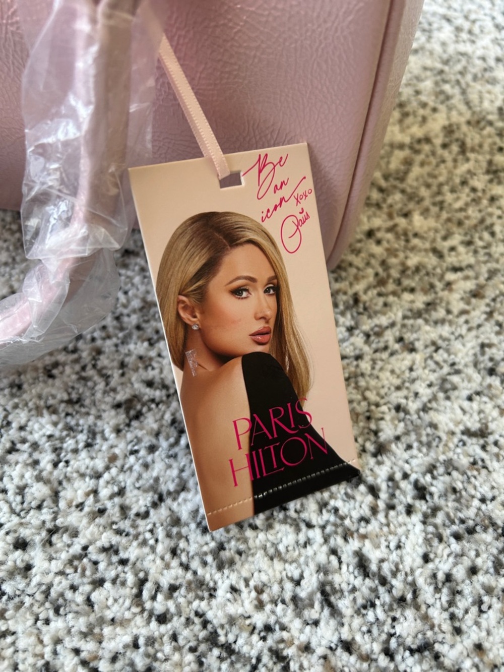 Paris Hilton Pink Satchel with Paris Plaque - Picture 2 of 6